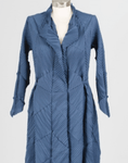 Crinkle asymmetrical duster top w/front snap closure